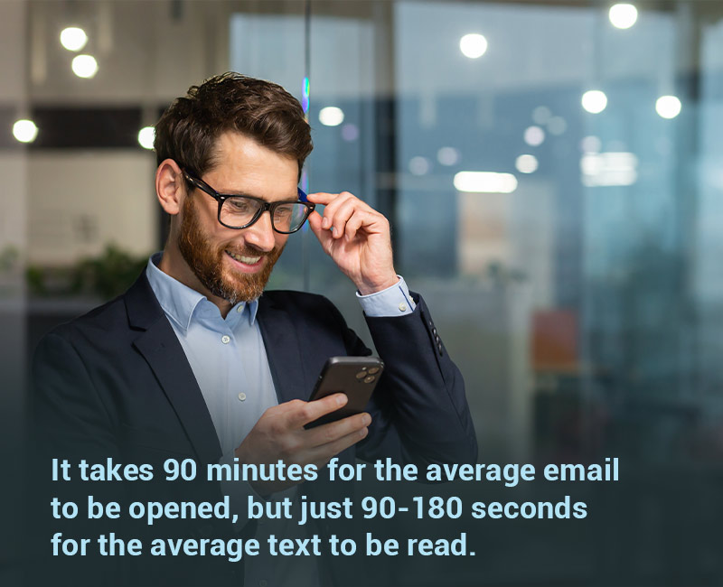 email open rate vs text message