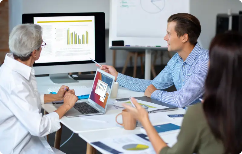 Client reviewing progress