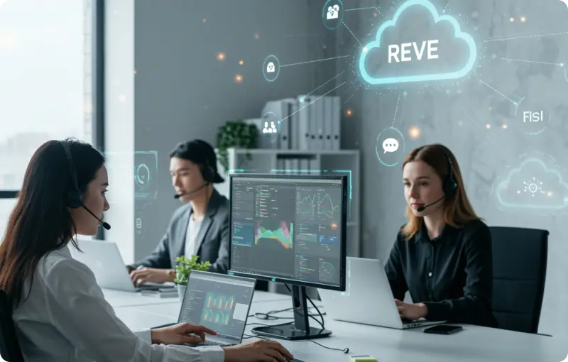 remote agents working on cloud contact center