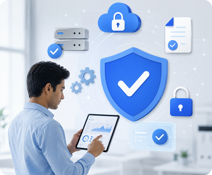 Secured communication support representative and security interface